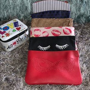6 make up bags and Brighton box.